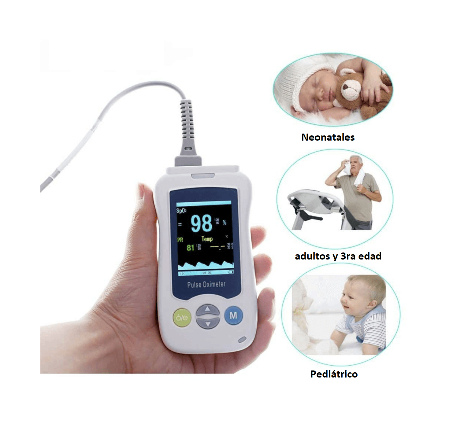 Oxímetro pulso MultiCare Meditech MX2 monitor SpO2 profesional