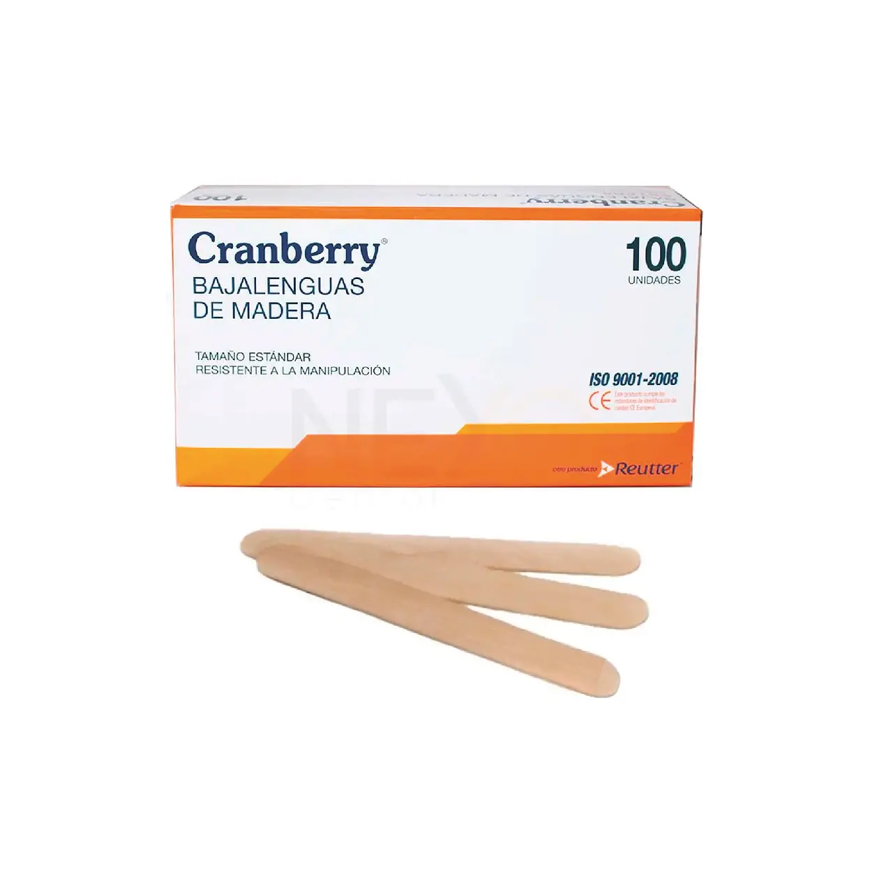 Bajalenguas madera desechable Cranberry caja uso clínico